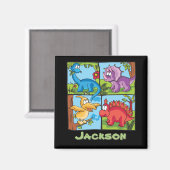 Dino Friends Personalized Magneet (Voorkant / Achterkant)
