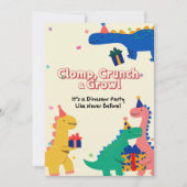 Dino Friends Verjaardag Uitnodiging (Voorkant)