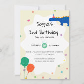 Dino Friends Verjaardag Uitnodiging (Achterkant)