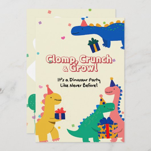 Dino Friends Verjaardag Uitnodiging