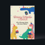 Dino Friends Verjaardag Uitnodiging<br><div class="desc">Kleurrijke dino-vrienden zijn hier om te vieren! Een leuke en charmante verjaardagsuitnodiging perfect voor kinderfeestjes. (AI-gegenereerde illustraties)</div>