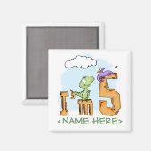 Dino Fun 5th Birthday Magneet (Voorkant / Achterkant)