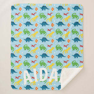Dino Fun Kinder gepersonaliseerde Sherpa Blanket Deken