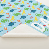 Dino Fun Kinder Red Yellow Green Blue Sherpa Blank Deken (3/4)
