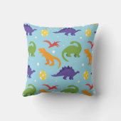 Dino Fun Kinder Rood Oranje Groen Paars Sierkussen (Achterkant)