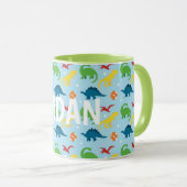 Dino Fun Red Yellow Green Blue Kinder Custom Mok (Voorkant rechts)