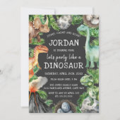 Dino Fun Verjaardagsfeest Kaart (Voorkant)