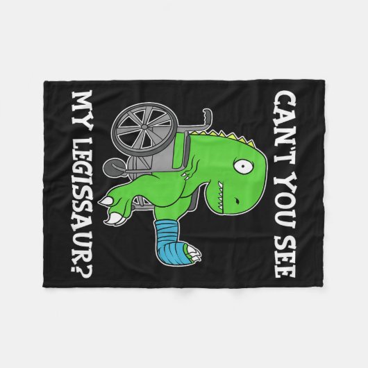 Dino Funny Get Well Broken Leg Gift Dinosaur With  Fleece Deken (Voorkant (Horizontaal))