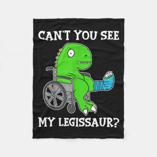 Dino Funny Get Well Broken Leg Gift Dinosaur With  Fleece Deken (Voorkant)