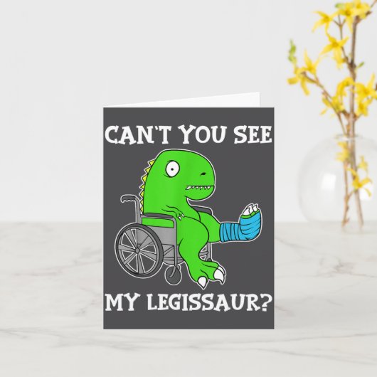 Dino Funny Get Well Broken Leg Gift Dinosaur With Kaart (Gele Bloem)