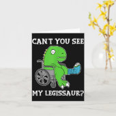 Dino Funny Get Well Broken Leg Gift Dinosaur With  Kaart (Gele Bloem)