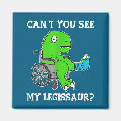 Dino Funny Get Well Broken Leg Gift Dinosaur With Magneet (Voorkant)