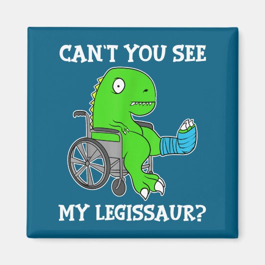 Dino Funny Get Well Broken Leg Gift Dinosaur With Magneet (Voorkant)