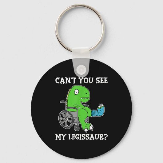 Dino Funny Get Well Broken Leg Gift Dinosaur With Sleutelhanger (Voorkant)