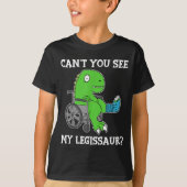 Dino Funny Get Well Broken Leg Gift Dinosaur With T-shirt (Voorkant)