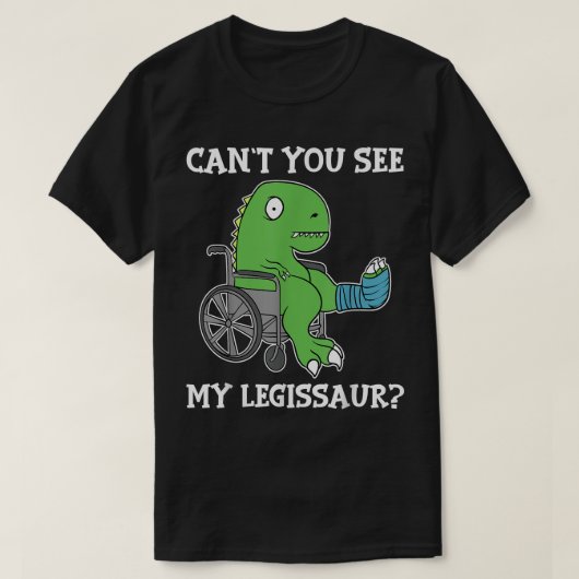 Dino Funny krijgt een goed gebroken been Dinosaur  T-shirt (Design voorkant)