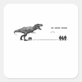 Dino Game Play - T-rex Vierkante Sticker