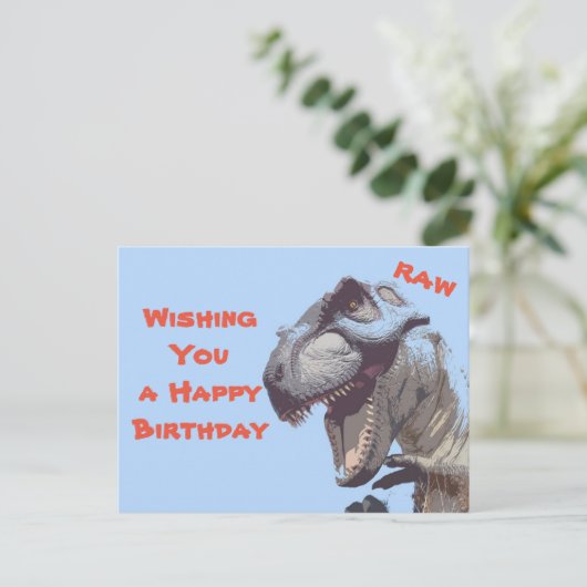 Dino geboortedag briefkaart (Staand voorkant)