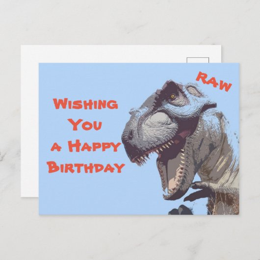 Dino geboortedag briefkaart (Voorkant / Achterkant)