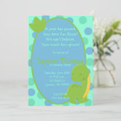 dino , geboortedag , uitgenodigd kaart (Staand voorkant)