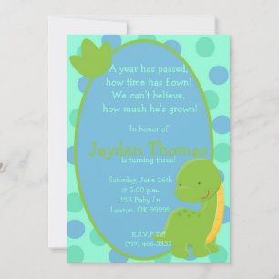 dino , geboortedag , uitgenodigd kaart