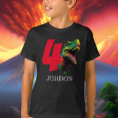 Dino Gelukkige 4e Verjaardag T-shirt