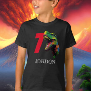 Dino Gelukkige 7e Verjaardag T-shirt