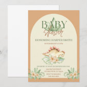 Dino Genderneutrale uitnodiging voor Baby shower (Voorkant / Achterkant)