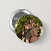 Dino Gigantoraptor Ronde Button 5,7 Cm (Voorkant /achterkant)