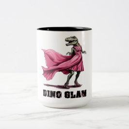 Dino Glam Dinosaur Tweekleurige Koffiemok