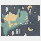 Dino Good Night Blanket Fleece Deken (Voorkant (Horizontaal))