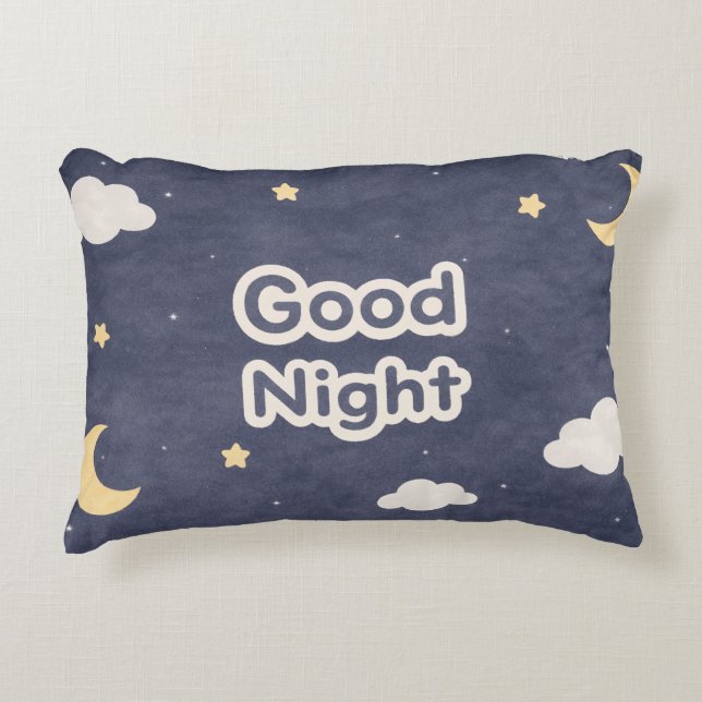 Dino Good Night Pillow Accent Kussen (Voorkant)