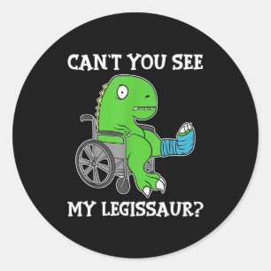 Dino Grappig Beterschap Gebroken Been Geschenk Din Ronde Sticker