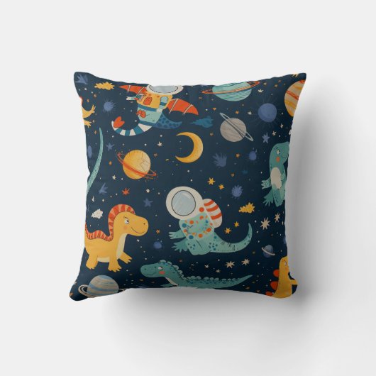 Dino Grappige Astronaut Kussen (Achterkant)