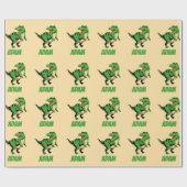 Dino Green T-Rex Pattern kinder Cadeaupapier (Vlak)
