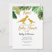 Dino Greenery oh baby baby shower uitnodiging (Voorkant)