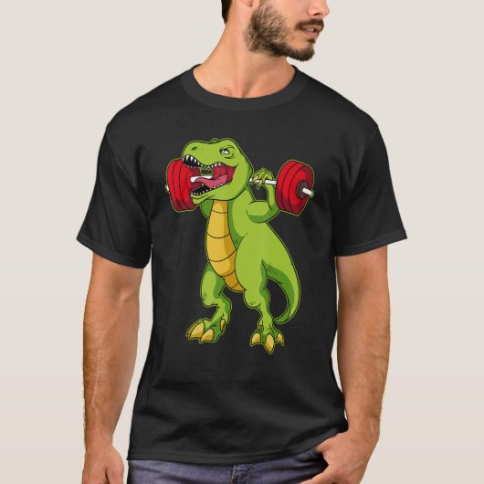 Dino Gym Workout Dinosaur Bodybuilding T-shirt (Voorkant)