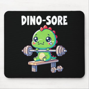 Dino Gym Workout Fitness Gewichten heffen Schattig Muismat