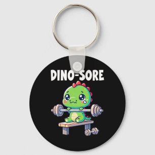 Dino Gym Workout Fitness Gewichten heffen Schattig Sleutelhanger