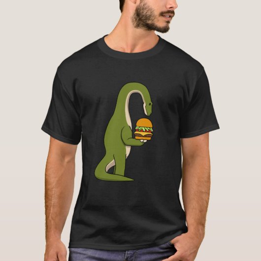 Dino Hamburger Eten Dinosaur T-Rex T-shirt (Voorkant)