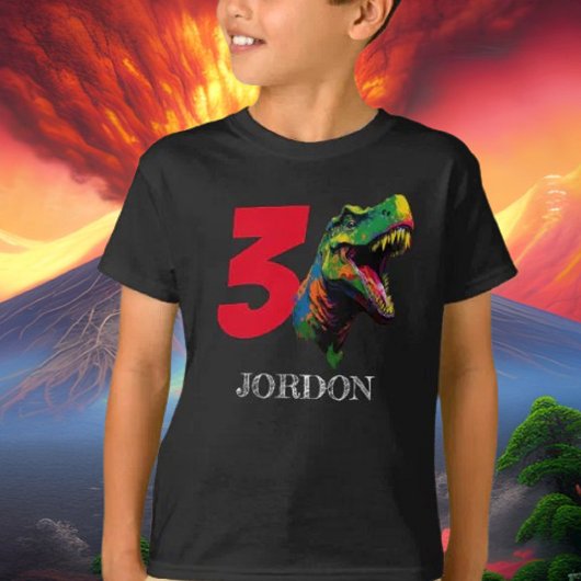 Dino Happy 3e verjaardag T-shirt