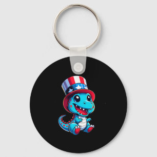 Dino Happy 4 juli Onafhankelijkheidsdag Mannen Wo Sleutelhanger