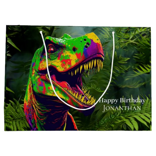 Dino happy Birthday kinder Oerwoud Groot Cadeauzakje (Achterkant)