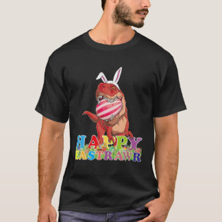 Dino Happy Eastrawr T Rex Easter Basket Bunny T-shirt