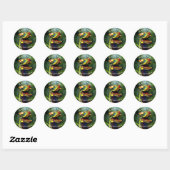 Dino Happy Mail Jungle kids Ronde Sticker (Vel)