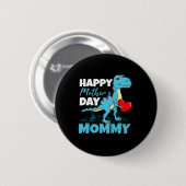 Dino Happy Moederdag Mammie T-Rex Hart Ronde Button 5,7 Cm (Voorkant /achterkant)
