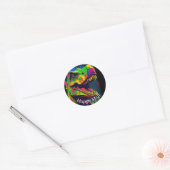 Dino Happy T- Rex Happy Mail Ronde Sticker (Envelop)