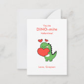 Dino Hart Persoonlijke Valentijnsdag Notitiekaartje (Voorkant)