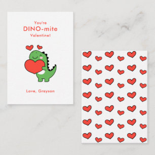 Dino Hart Valentijnsdag op maat Notitiekaartje