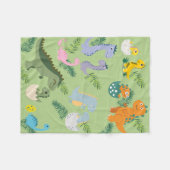 Dino Hatch & Ferns Fleece Deken (Voorkant (Horizontaal))
